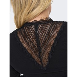 ONLY CARMAKOMA Tilde rib blonde bluse - Black