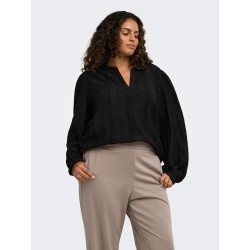 ONLY CARMAKOMA Minna langærmet bluse - Black