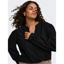 ONLY CARMAKOMA Minna langærmet bluse - Black