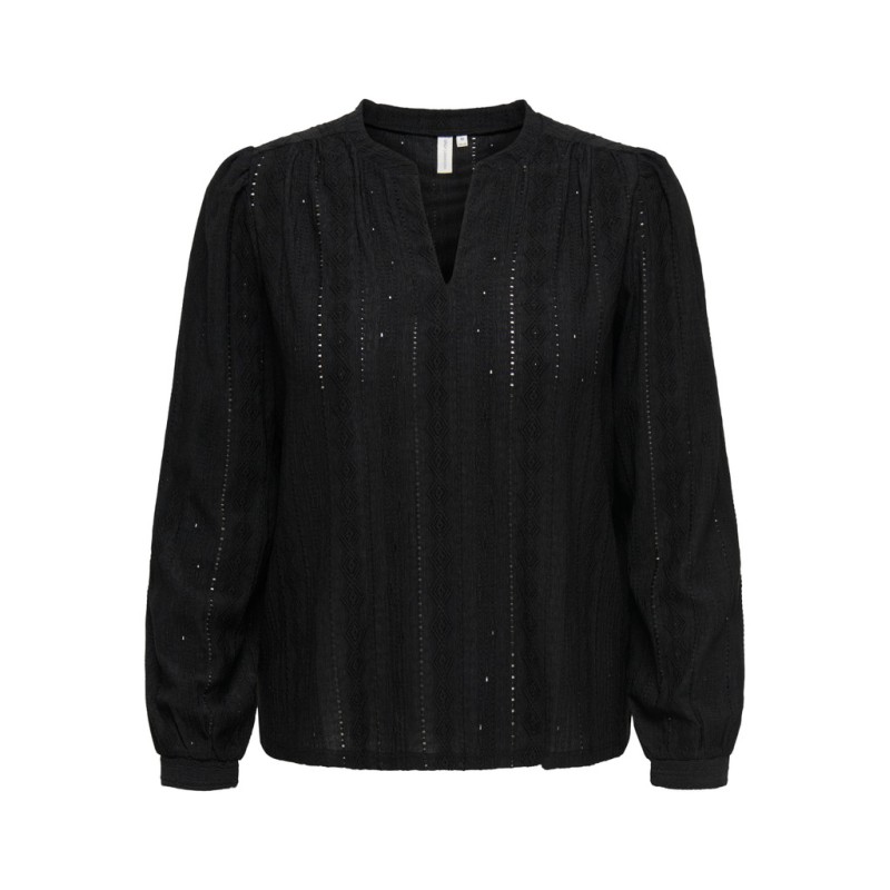 ONLY CARMAKOMA Minna langærmet bluse - Black