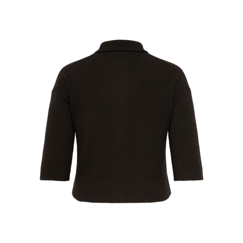 ONLY CARMAKOMA Macey polo strikcardigan - Coffee Bean / Button