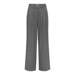 ONLY Miles pleat wide leg bukser - Medium Grey Melange