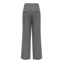 ONLY Miles pleat wide leg bukser - Medium Grey Melange