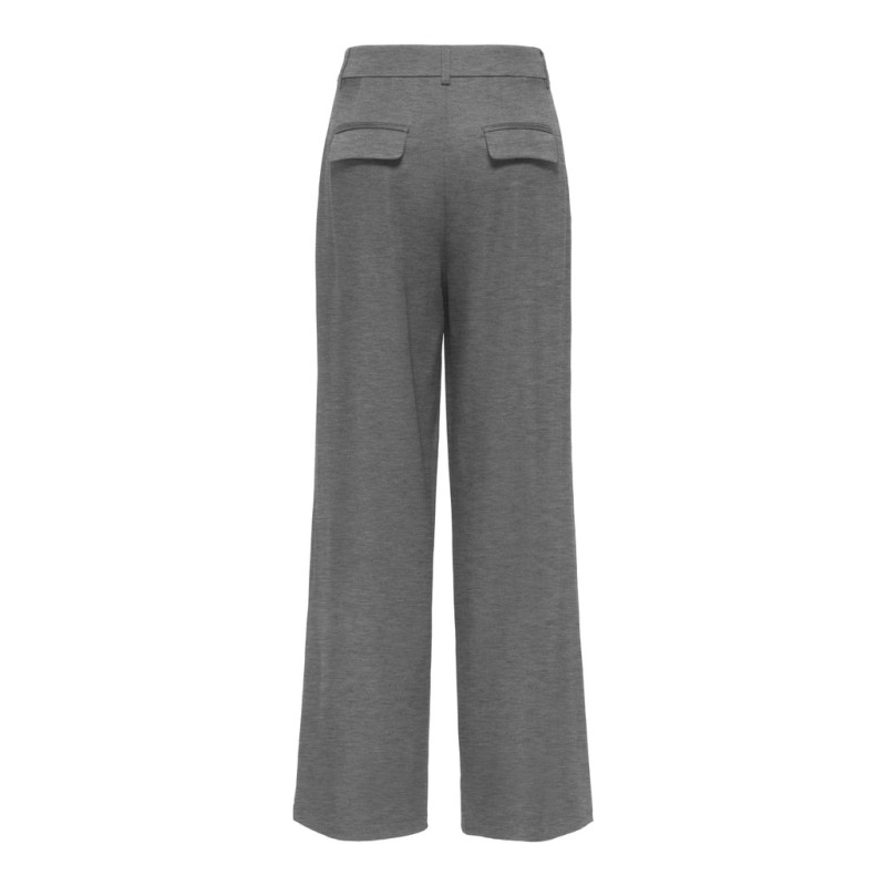 ONLY Miles pleat wide leg bukser - Medium Grey Melange