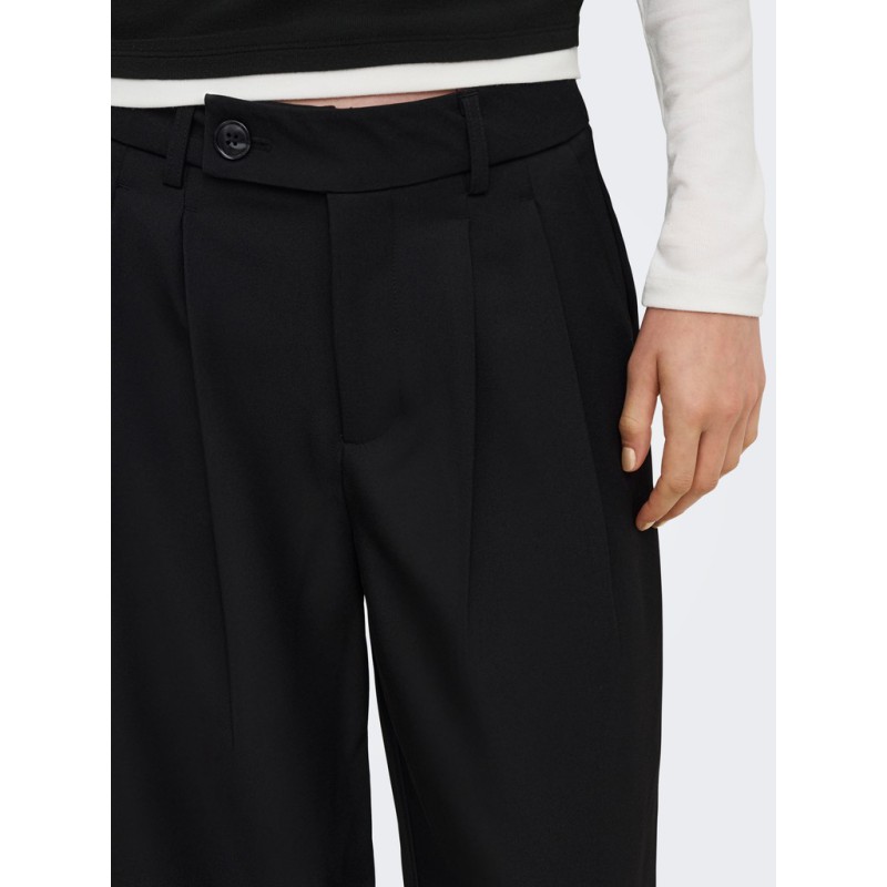 ONLY Miles pleat wide leg bukser - Black