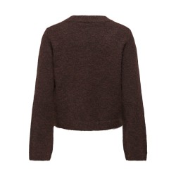 ONLY Miggie pearl langærmet strikcardigan - Coffee Bean