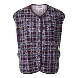 PIECES Katty teddy vest - Plum Perfect