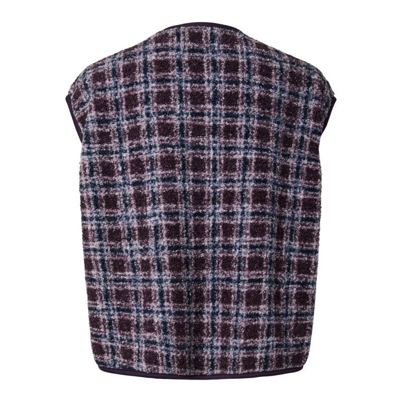 PIECES Katty teddy vest - Plum Perfect