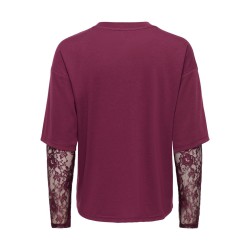 ONLY Tahlia langærmet blonde bluse - Fig