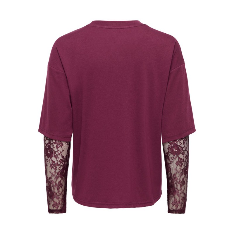 ONLY Tahlia langærmet blonde bluse - Fig