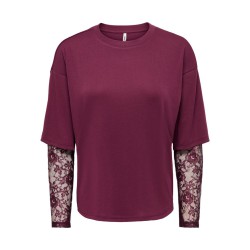 ONLY Tahlia langærmet blonde bluse - Fig