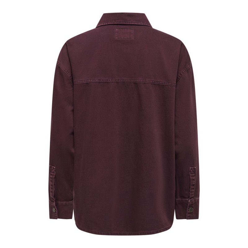 ONLY Silla langærmet denim skjorte - Fudge
