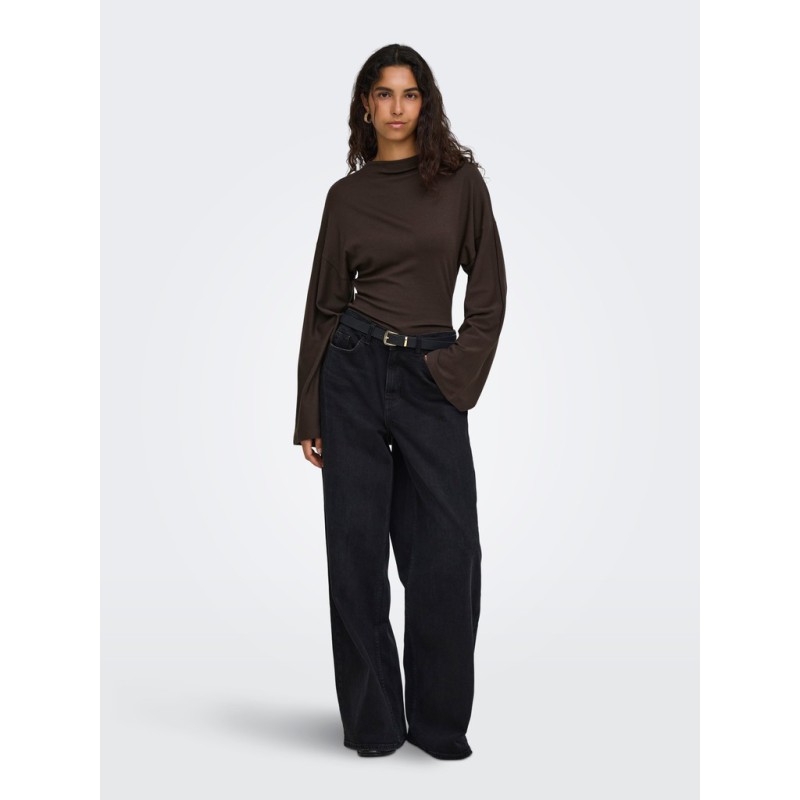 ONLY Estrid langærmet bluse - Coffee Bean