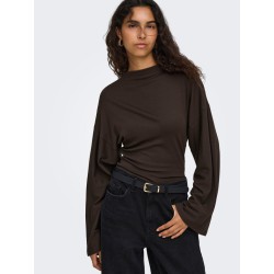 ONLY Estrid langærmet bluse - Coffee Bean