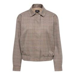 ONLY Ursula bomber jakke - Toasted Coconut / Checks