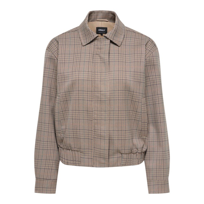 ONLY Ursula bomber jakke - Toasted Coconut / Checks