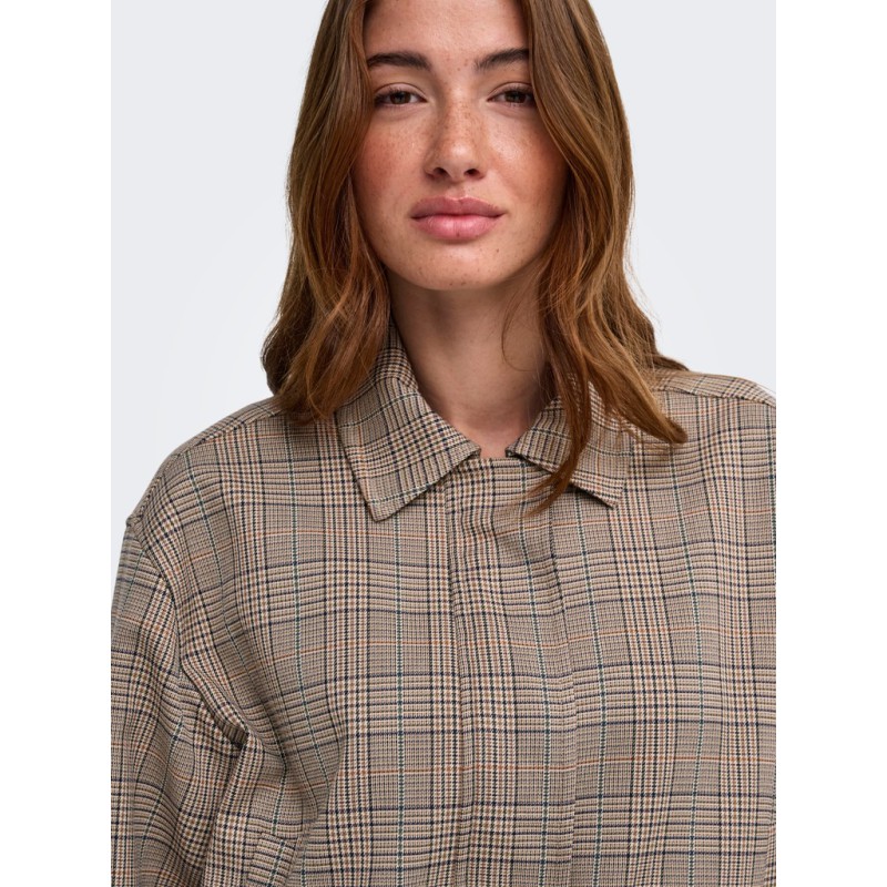 ONLY Ursula bomber jakke - Toasted Coconut / Checks