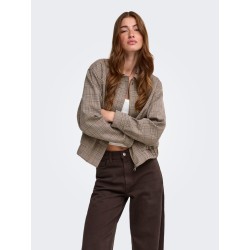 ONLY Ursula bomber jakke - Toasted Coconut / Checks