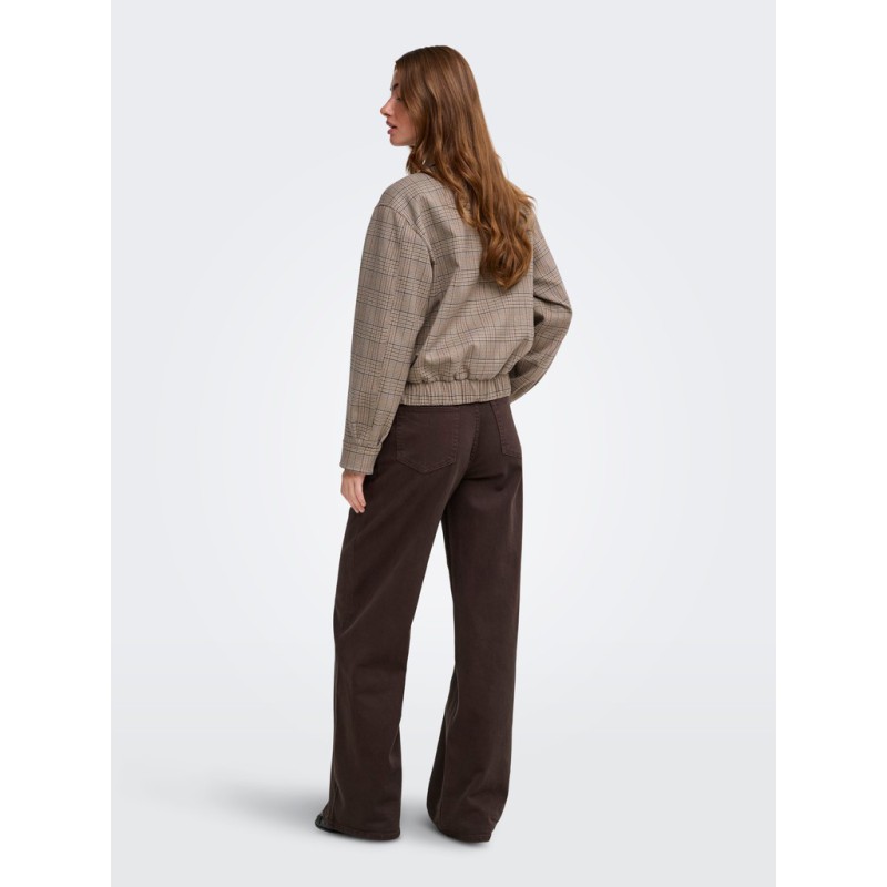 ONLY Ursula bomber jakke - Toasted Coconut / Checks