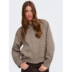 ONLY Ursula bomber jakke - Toasted Coconut / Checks