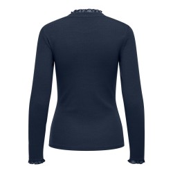 ONLY Leslie langærmet blonde bluse - Navy Blazer