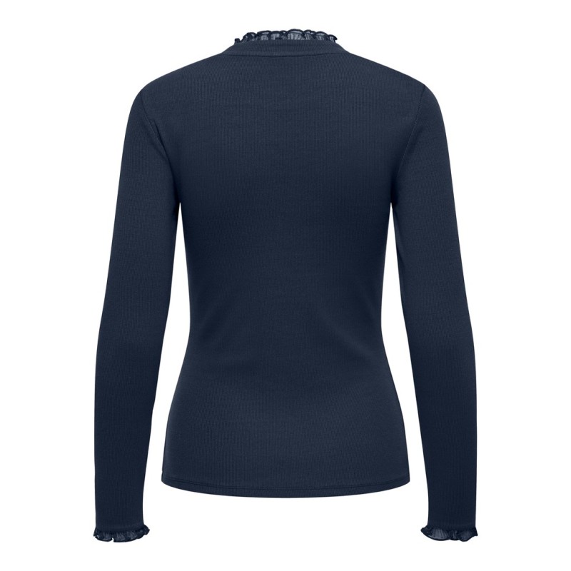 ONLY Leslie langærmet blonde bluse - Navy Blazer
