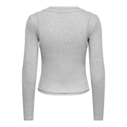 ONLY Jilli langærmet bluse - Light Grey Melange