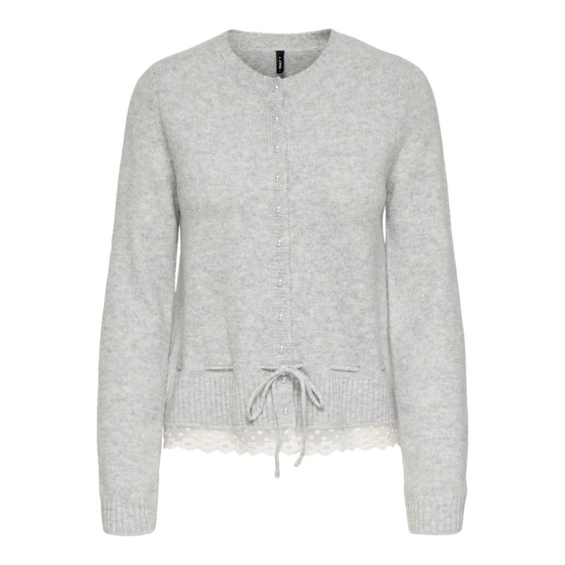 ONLY Cher langærmet strikcardigan - Light Grey Melange