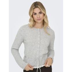 ONLY Cher langærmet strikcardigan - Light Grey Melange