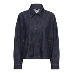 ONLY Mariko langærmet denim jakke - Dark Blue Denim