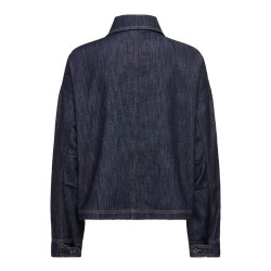 ONLY Mariko langærmet denim jakke - Dark Blue Denim