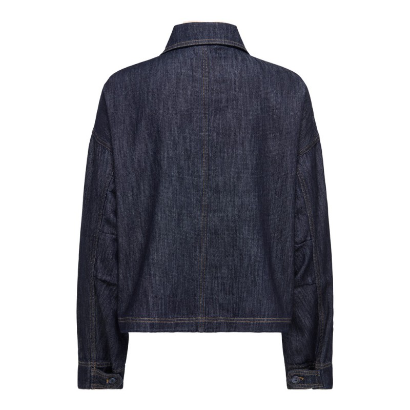 ONLY Mariko langærmet denim jakke - Dark Blue Denim