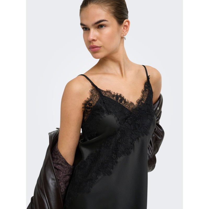 ONLY Indona strap satin blonde kjole - Black