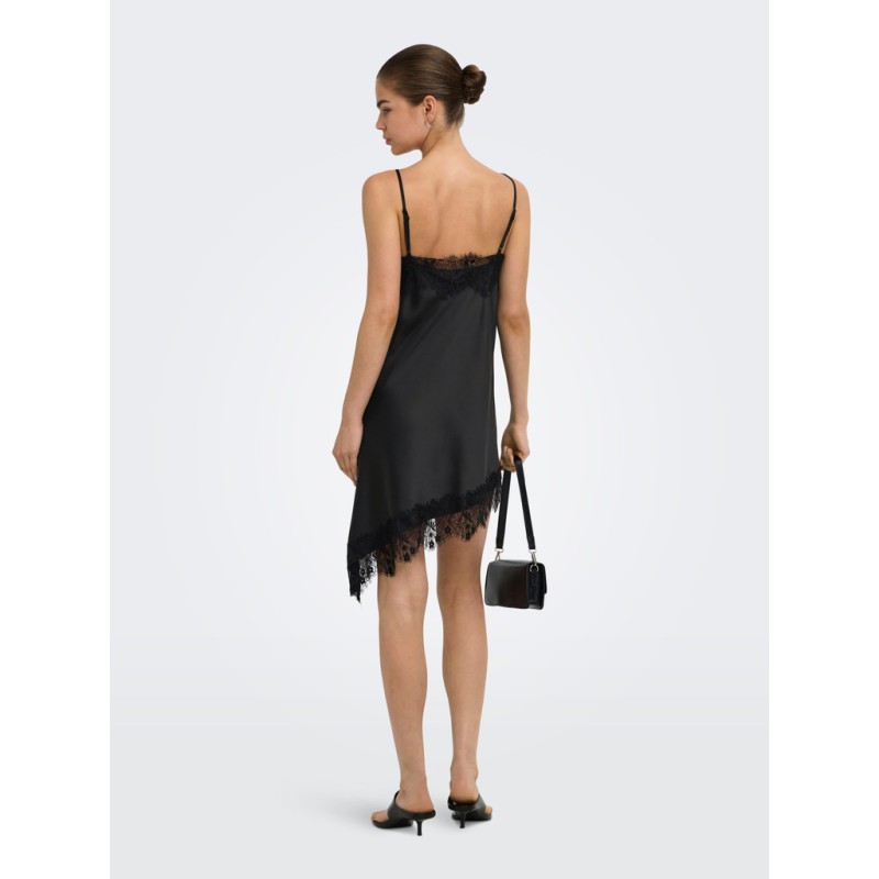 ONLY Indona strap satin blonde kjole - Black