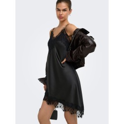 ONLY Indona strap satin blonde kjole - Black