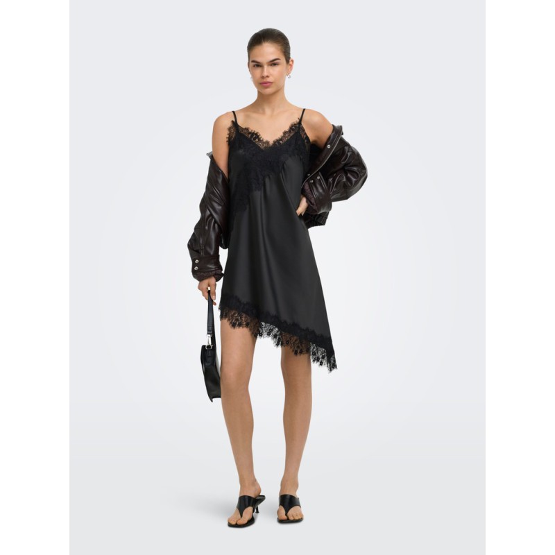 ONLY Indona strap satin blonde kjole - Black
