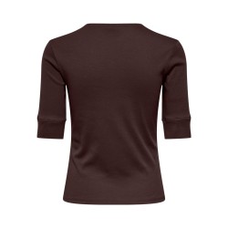 ONLY Kira 2/4 T-shirt - Coffee Bean