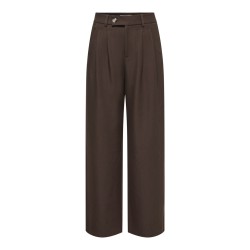 ONLY Miles pleat wide leg bukser - Coffee Bean