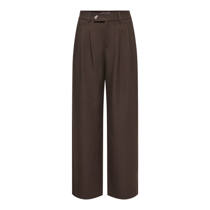 ONLY Miles pleat wide leg bukser - Coffee Bean