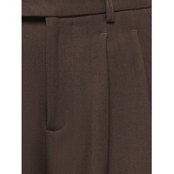 ONLY Miles pleat wide leg bukser - Coffee Bean
