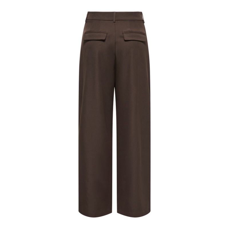 ONLY Miles pleat wide leg bukser - Coffee Bean