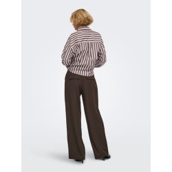 ONLY Miles pleat wide leg bukser - Coffee Bean
