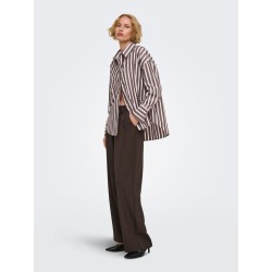 ONLY Miles pleat wide leg bukser - Coffee Bean