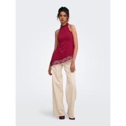 ONLY Aria halterneck blonde top - Rumba Red