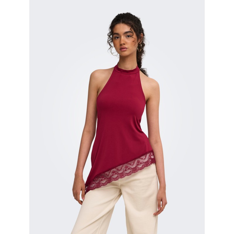 ONLY Aria halterneck blonde top - Rumba Red