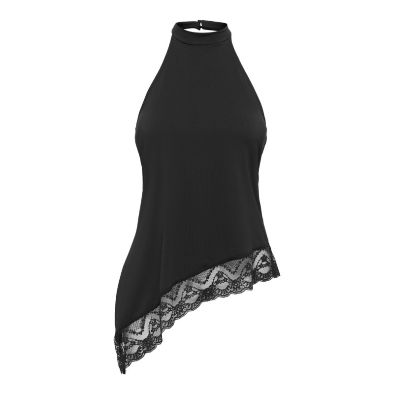 ONLY Aria halterneck blonde top - Black