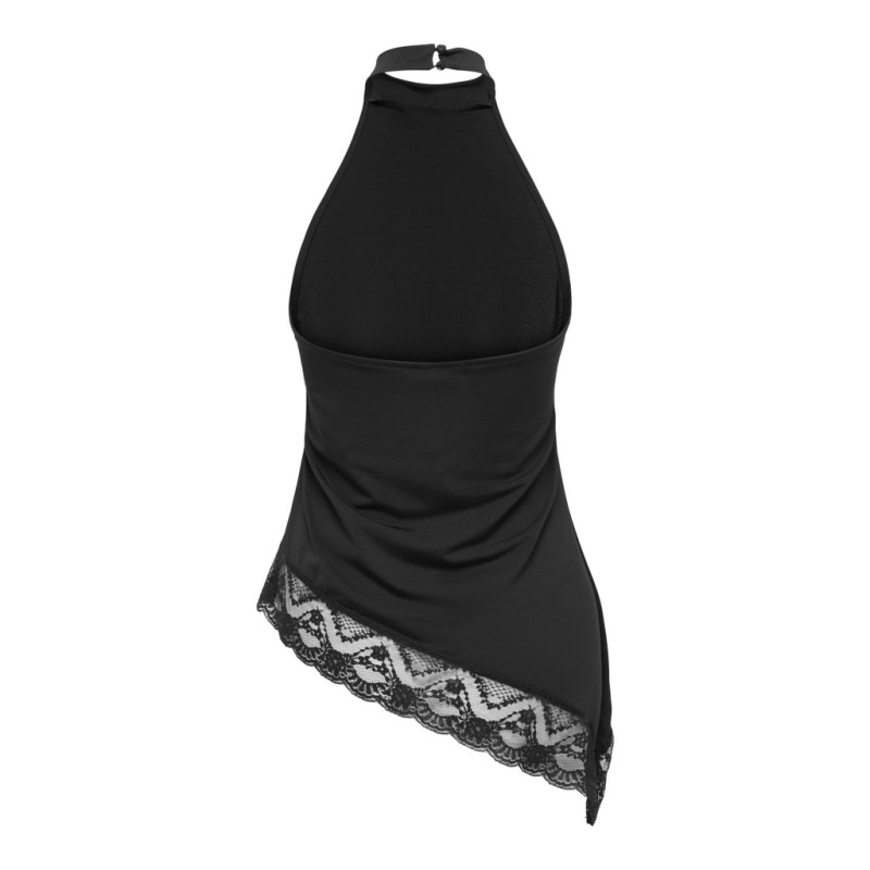 ONLY Aria halterneck blonde top - Black