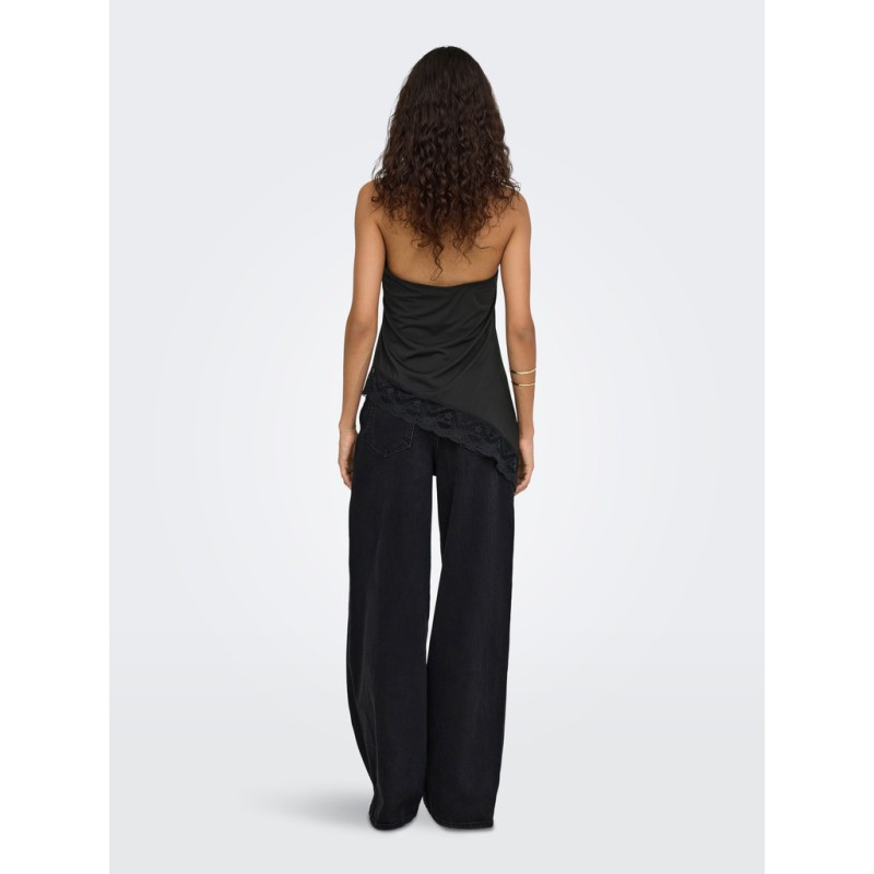 ONLY Aria halterneck blonde top - Black