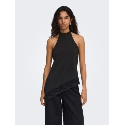 ONLY Aria halterneck blonde top - Black