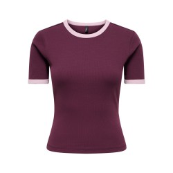 ONLY Val contrast T-shirt - Fig